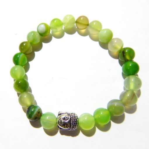   Green Banded Agate Gemstone Bracelet 