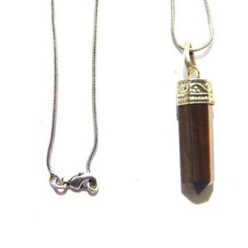 Tiger Eye Pencil Pendant with Chain  