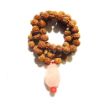 Rudraksha Mala with Rose Quartz Pendant